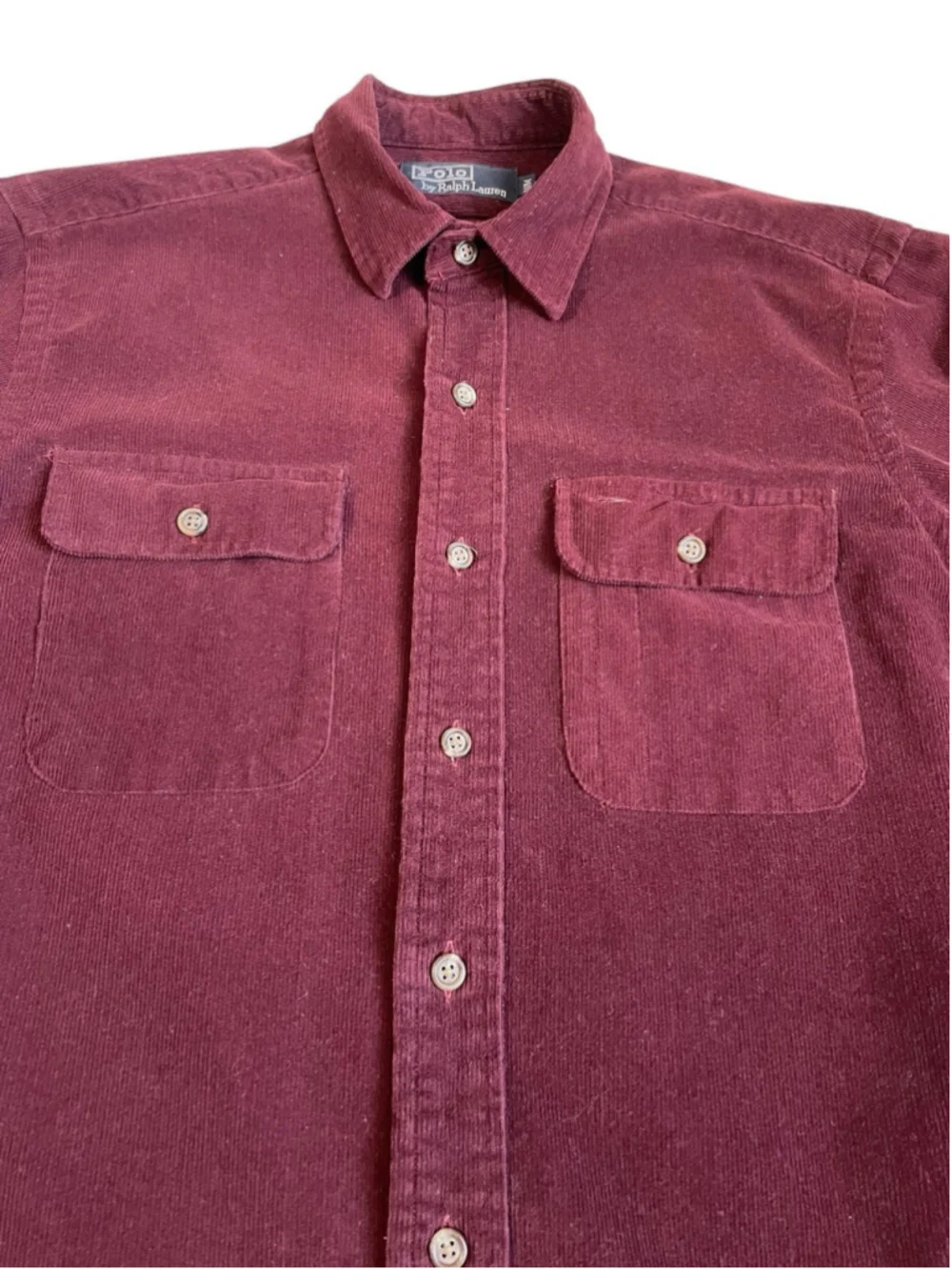 Polo Ralph Lauren Corduroy Shirt Men’s M Red Burgundy Classic Long Sleeve